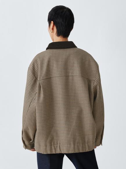 Weekend MaxMara Festa Harington Jacket, Brown - view 2, Brown Pied De Poule