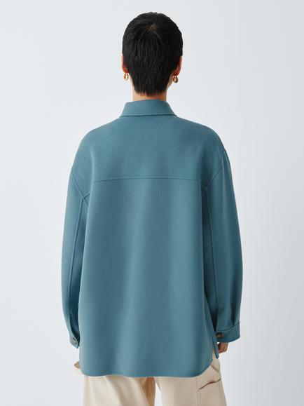 Weekend MaxMara Folk Short Wool Coat, Light Blue - view 2, Light Blue