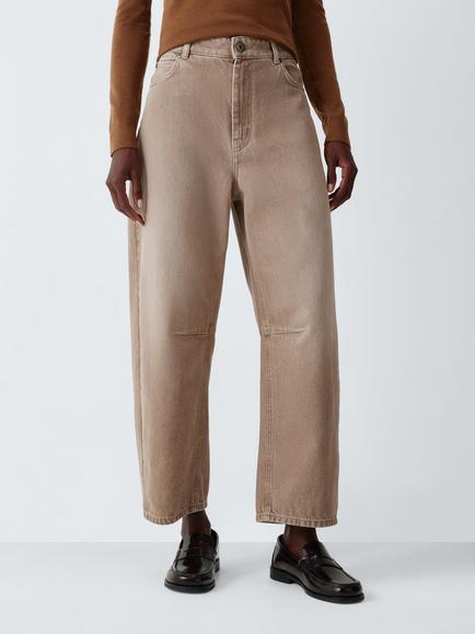 Weekend MaxMara Mid Rise Barrel Leg Jeans, Beige Light, Beige Light