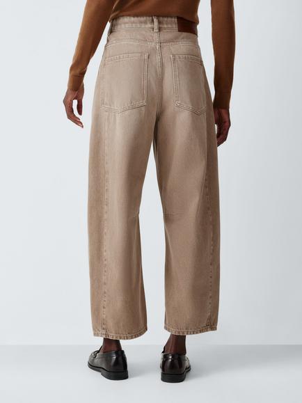 Weekend MaxMara Mid Rise Barrel Leg Jeans, Beige Light - view 2, Beige Light
