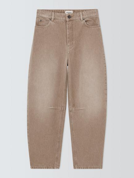 Weekend MaxMara Mid Rise Barrel Leg Jeans, Beige Light, Beige Light