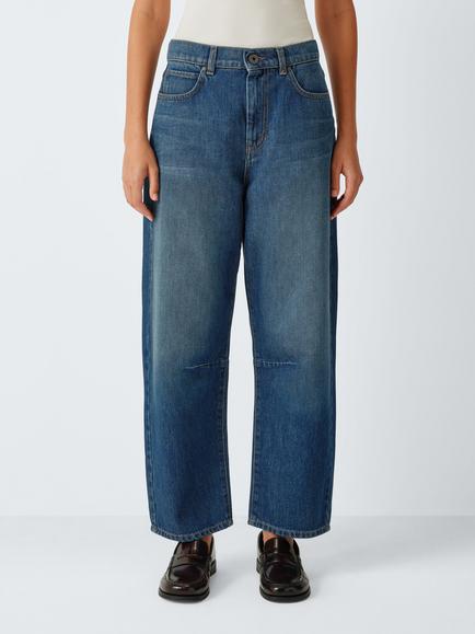 Weekend MaxMara Caduca Mid Rise Barrel Leg Jeans, Navy Dark Vintage, Navy Dark Vintage