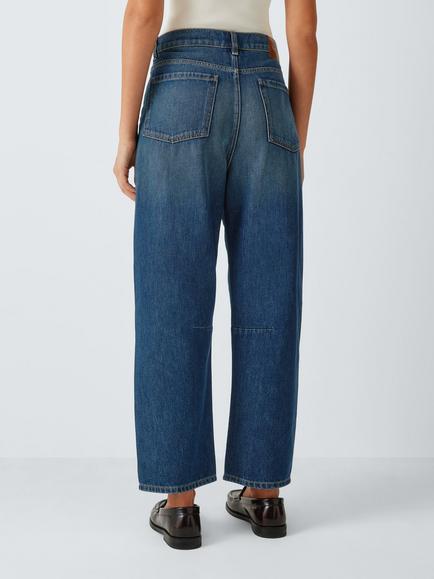 Weekend MaxMara Caduca Mid Rise Barrel Leg Jeans, Navy Dark Vintage - view 2, Navy Dark Vintage