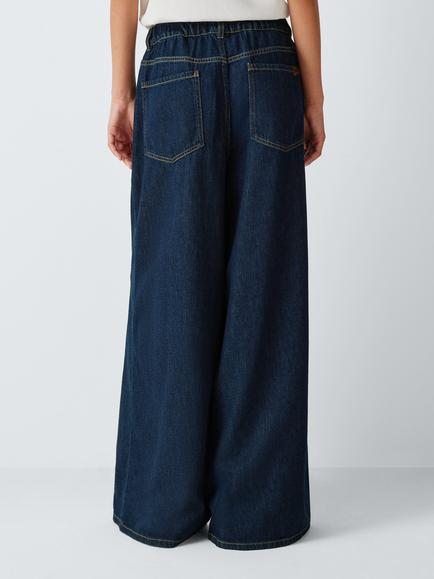 Weekend MaxMara Zattera Mid Rise Wide Leg Jeans, Navy Dark Clean - view 2, Navy Dark Clean