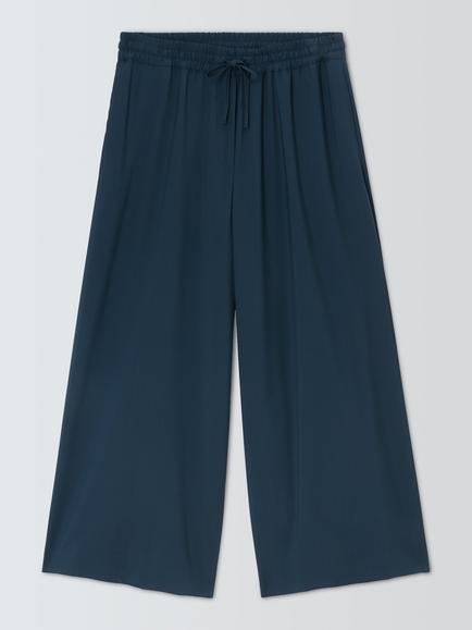 Weekend MaxMara Elmo Wide Leg Wool Trousers, Navy, Navy
