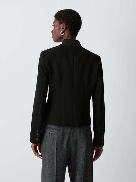 Marella Miranda Short Envers Satin Blazer, Black - view 2, Black