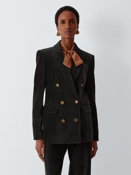 Marella MLSSEGGIO Double Breasted Blazer, Dark Grey, Dark Grey