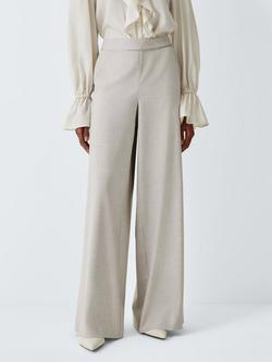 Marella Pausa Wide Leg Tailored Trousers, Light Grey, Light Grey