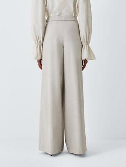 Marella Pausa Wide Leg Tailored Trousers, Light Grey - view 2, Light Grey