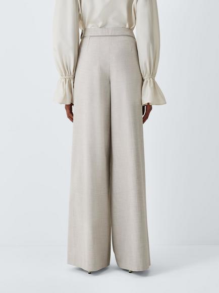 Marella Pausa Wide Leg Tailored Trousers, Light Grey - view 2, Light Grey