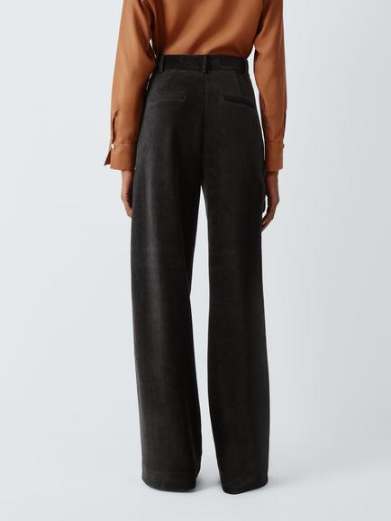 Marella MLSASTRALE Cotton Blend Mid Rise Trousers, Dark Grey - view 2, Dark Grey