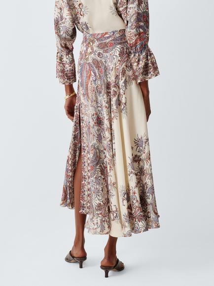 Marella Decano A Line Midi Skirt, Cream Cachemire - view 2, Cream Cachemire