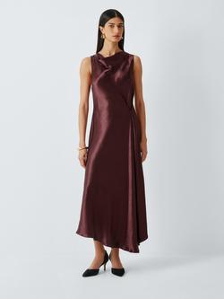 Marella Millibero Sleeveless A-Line Midi Dress, Bordeaux, Bordeaux