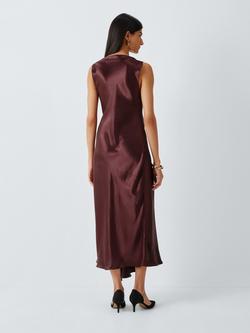 Marella Millibero Sleeveless A-Line Midi Dress, Bordeaux - view 2, Bordeaux