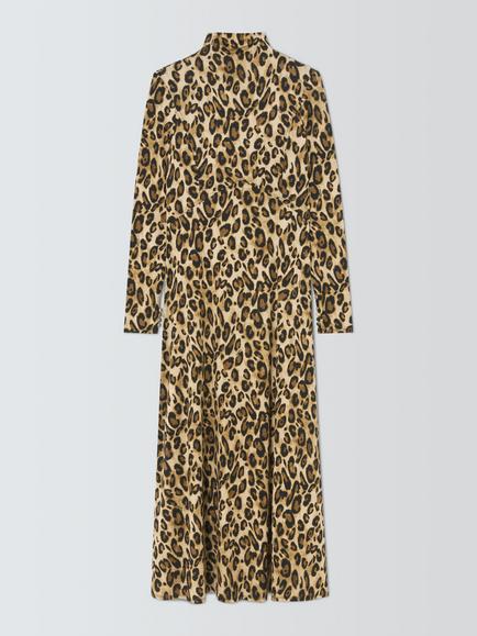 Marella Sgirino Animal Print Midi Dress, Brown/Multi, Brown Multi