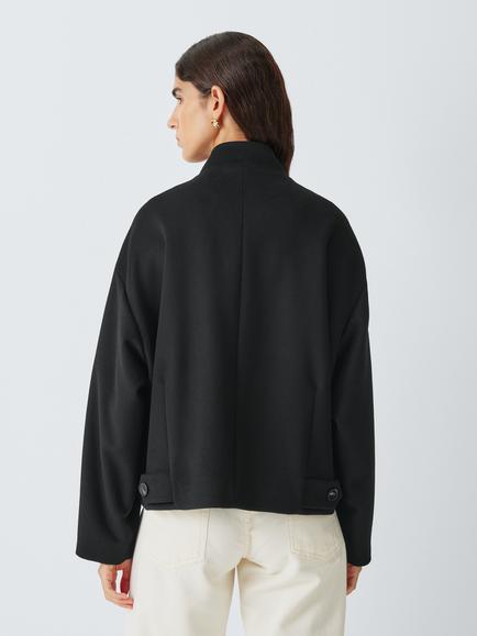 Marella Fiesta Wool Rich Short Bomber Jacket, Black - view 2, Black