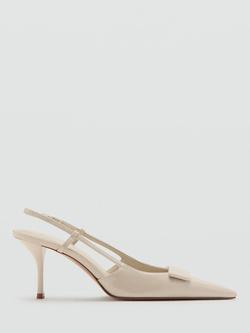 Mango Pointed Toe Stiletto Heel Slingback Court Shoes, Raw, Raw