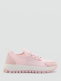 Mango Kids' Lace Up Trainers, Light Pink, Light Pink