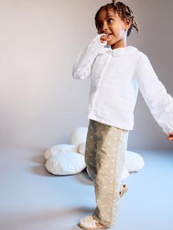 Mango Baby Cotton Long Sleeve Polo Shirt, Off White, Off White