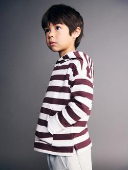 Mango Kids' Stripe Hoodie, Wine, Wine
