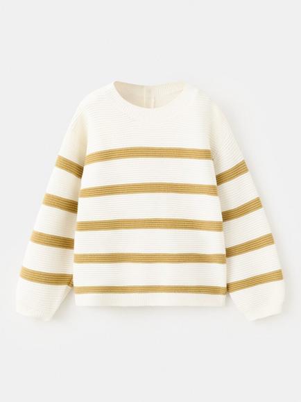 Mango Kids' Ribbed Cotton Jumper, Mustard, Mustard