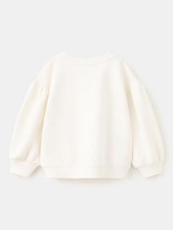 Mango Kids' Cotton Applique Sweatshirt, Off White - view 2, Off White