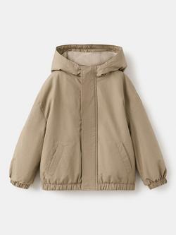 Mango Kids' Hooded Parka Jacket, Taupe, Taupe