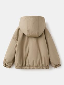 Mango Kids' Hooded Parka Jacket, Taupe - view 2, Taupe
