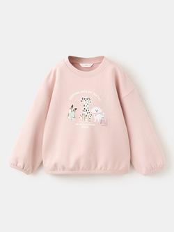 Mango Kids' Dog Print Sweatshirt, Pink, Pink