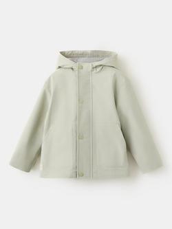 Mango Kids' Hooded Parka Coat, Pastel Green, Pastel Green