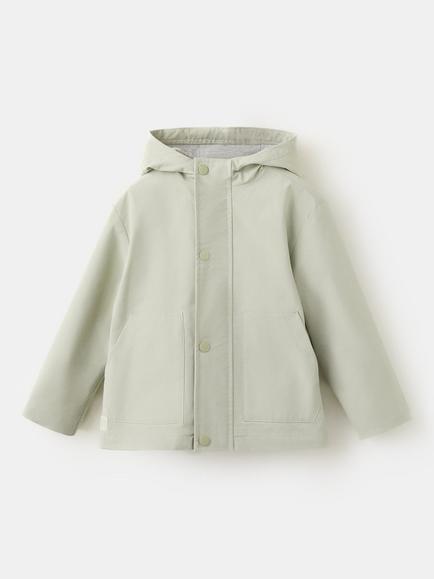 Mango Kids' Hooded Parka Coat, Pastel Green, Pastel Green