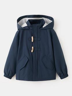 Mango Kids' Hooded Parka Coat, Navy, Navy