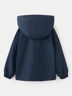 Mango Kids' Hooded Parka Coat, Navy - view 2, Navy