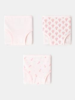 Mango Kids' Briefs, Pack of 3, Pastel Pink, Pastel Pink