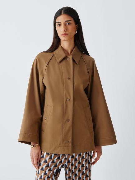 MM by MaxMara Pepli Tailored Raincoat, Hazelnut Brown, Hazelnut Brown