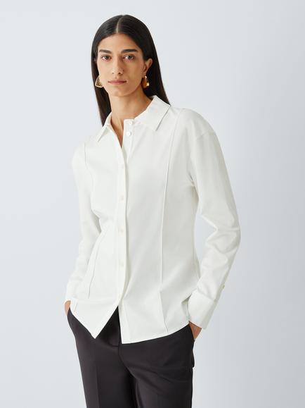 MM by MaxMara Pure Cotton Long Sleeve Shirt, White, White
