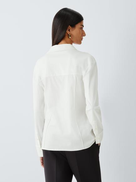 MM by MaxMara Pure Cotton Long Sleeve Shirt, White - view 2, White