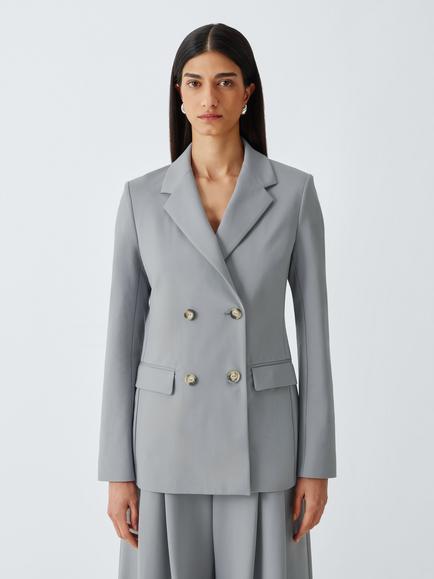 MM by MaxMara Double Breasted Blazer, Medium Grey, Medium Grey