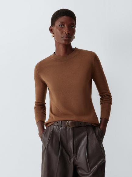M-M by MaxMara Tempo Wool Jumper, Hazelnut Brown, Hazelnut Brown