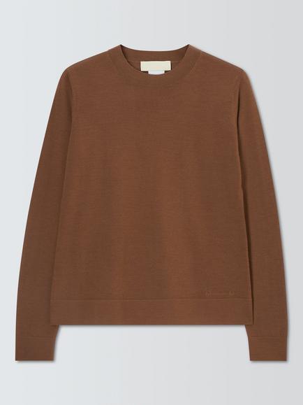 MM by MaxMara Tempo Wool Jumper, Hazelnut Brown, Hazelnut Brown