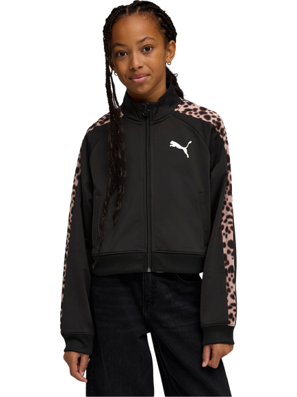 PUMA Kids' Animal Print Track Jacket, Puma Black, Puma Black