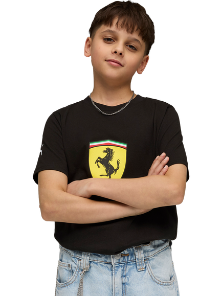PUMA Kids' Scuderia Ferrari Shield Logo T-Shirt, Puma Black