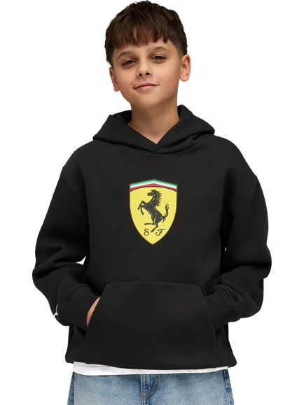 PUMA Kids' Scuderia Ferrari Shield Logo Hoodie, Puma Black