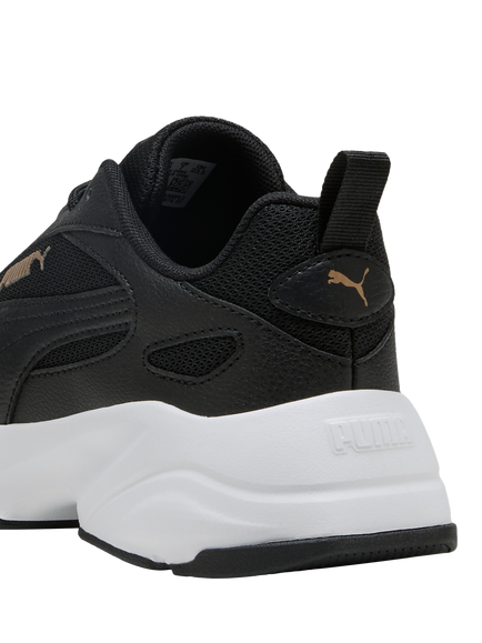 PUMA Cassia 2.0 Lace Up Trainers - view 2, Black/Gold/White