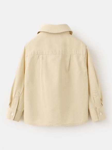 Mango Kids' Long Sleeve Shirt, Ivory - view 2, Ivory