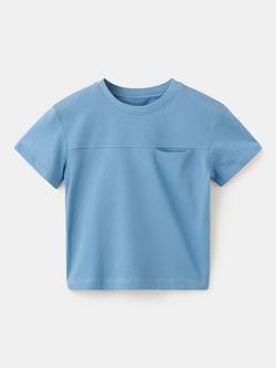 Mango Kids' Cotton Pocket T-Shirt, Blue, Blue