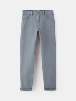 Mango Kids' Mid Rise Slim Fit Trousers, Porcelain, Porcelain