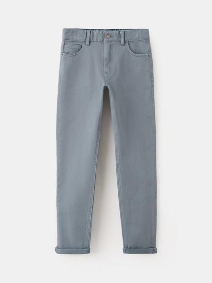 Mango Kids' Mid Rise Slim Fit Trousers, Porcelain, Porcelain