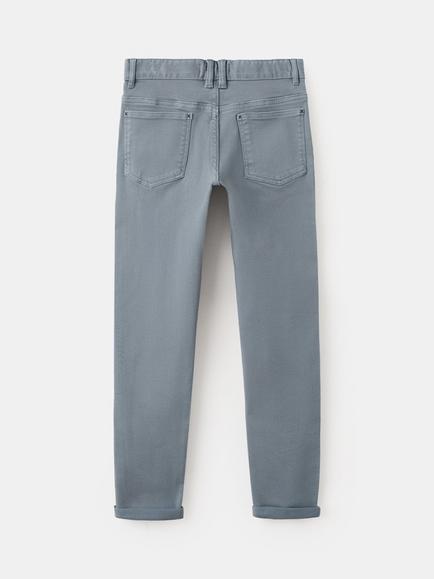 Mango Kids' Mid Rise Slim Fit Trousers, Porcelain - view 2, Porcelain