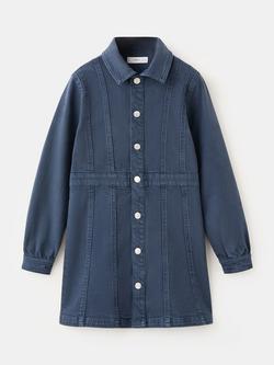 Mango Kids' Shirt Dress, Navy, Navy